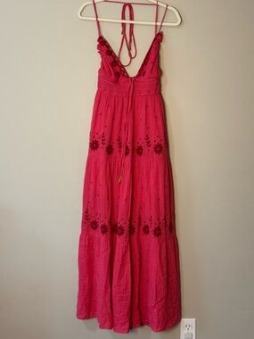 Free People Real Love Embroidered Tiered Maxi Sundress